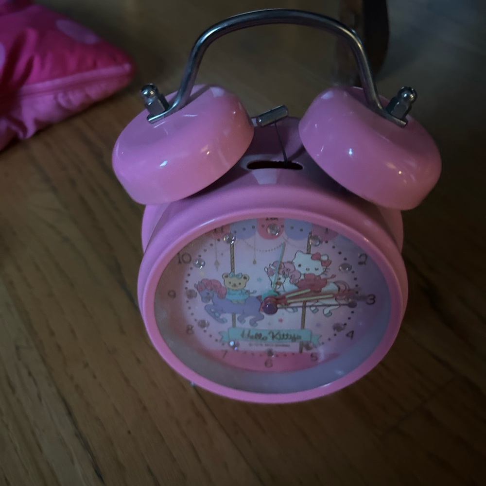 Hello Kitty Pink Carousel Alarm Clock